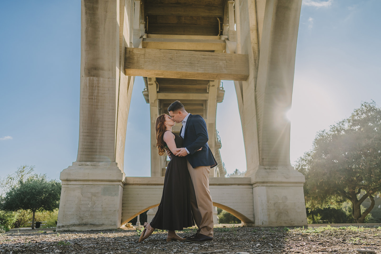 Close-up portrait of Meg laughing at Desiderio Park engagement session Pasadena